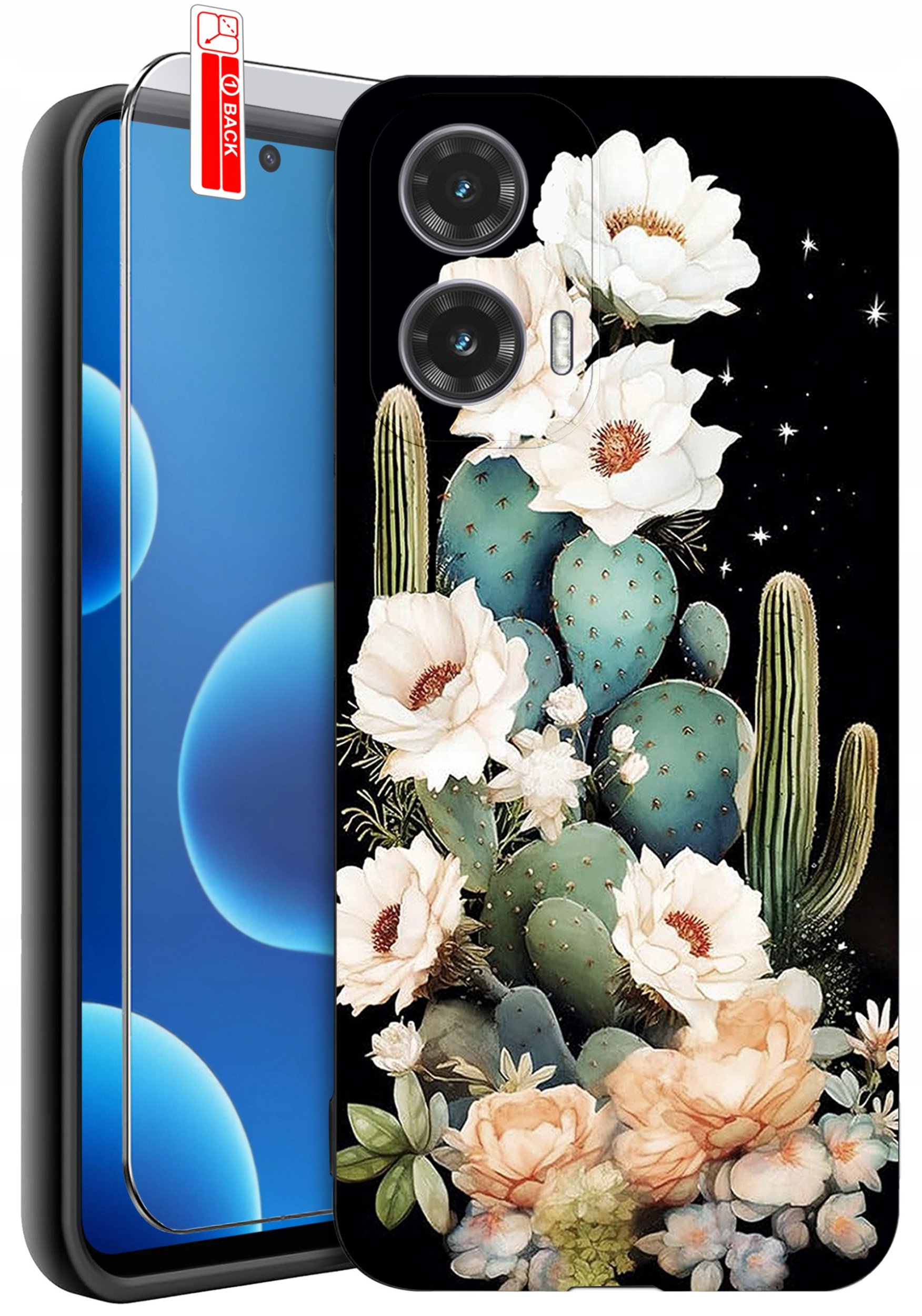 ETUI do Motorola Moto G45 5G | WZORY | SILIKONOWE MATT CASE + SZKŁO 9H