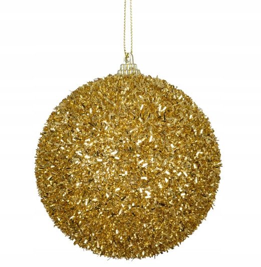Bombka choinkowa piankowa złota brokatowa 10cm 1szt