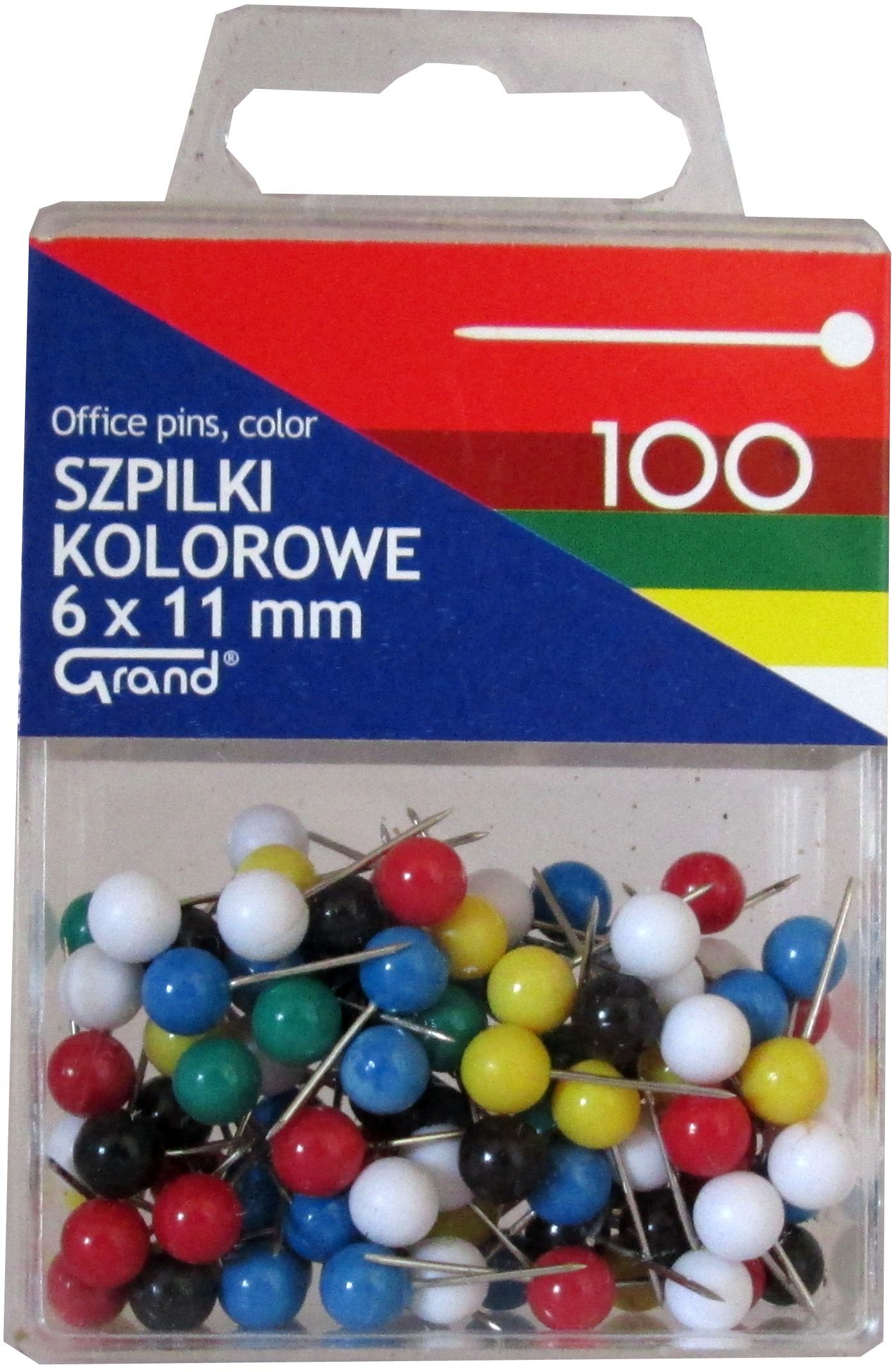 Grand Szpilki kolorowe 6x11 mm