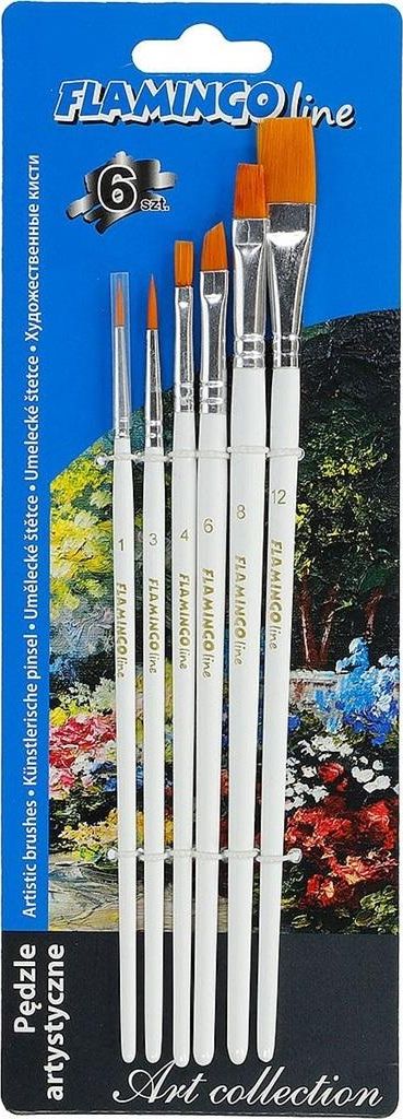 Titanium Pędzle artystyczne syntetyczne mix 6szt