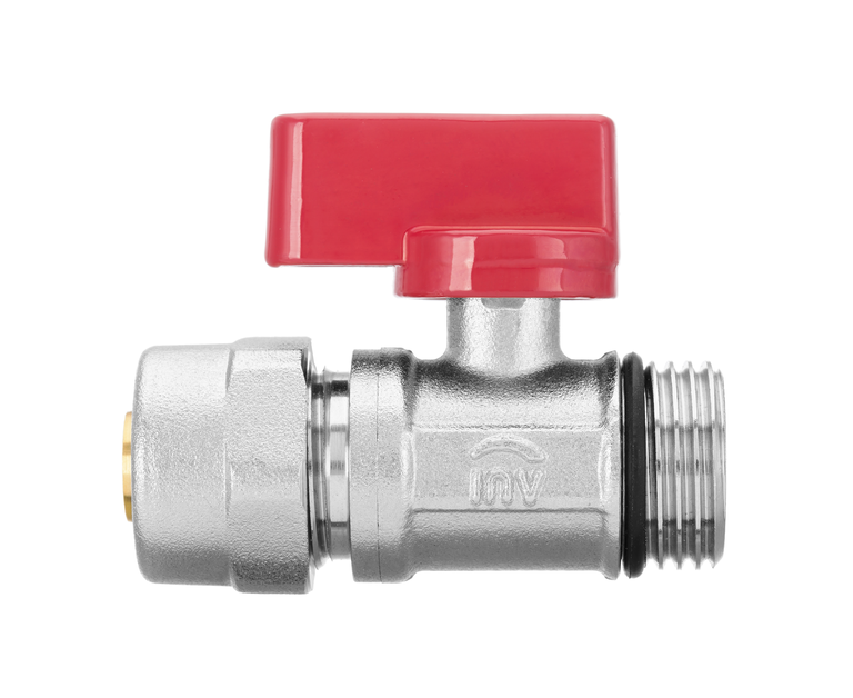 Invena Kurek kulowy MINI z dławikiem ze złączką pex GZ½" x 16mm x 2mm - ZK-57-C15