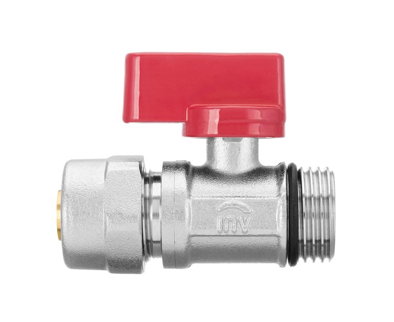 Invena Kurek kulowy MINI z dławikiem ze złączką pex GZ½" x 16mm x 2mm - ZK-57-C15