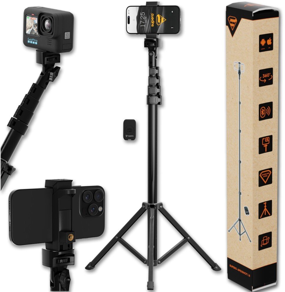 Selfie stick SUPERO Selfie stick ApexShot Bluetooth, black