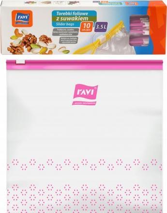 Ravi Torebki foliowe wielorazowe z suwakiem 3,5l 10szt