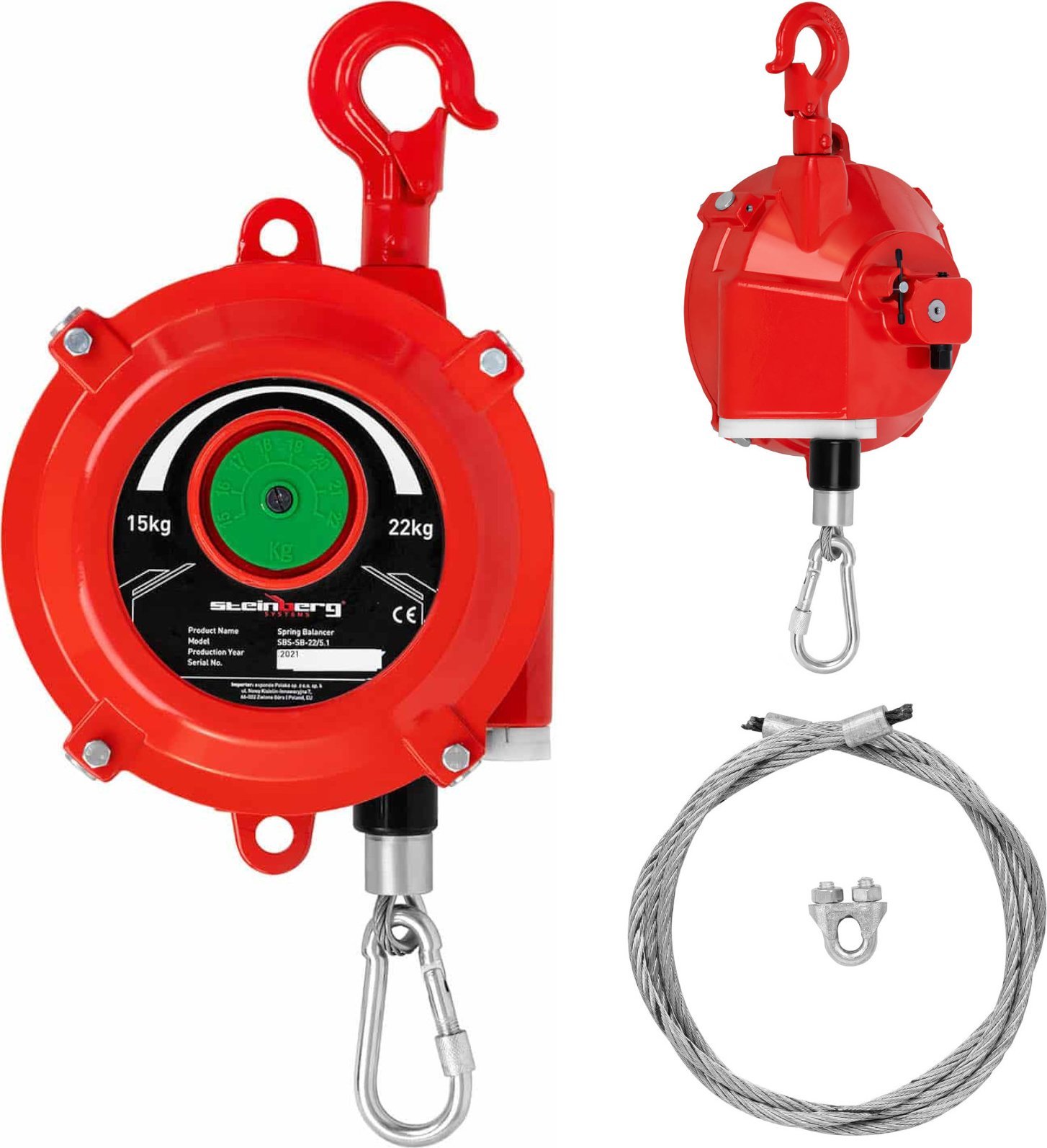 Steinberg Balanser linkowy sprężynowy odciążnik do narzędzi 15 - 22 kg 1.5 m Balanser linkowy sprężynowy odciążnik do narzędzi 15 - 22 kg 1.5 m