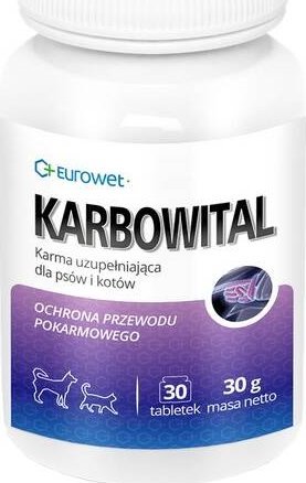 EUROWET Karbowital Witaminy Dla Psa Kota 30 Tabl