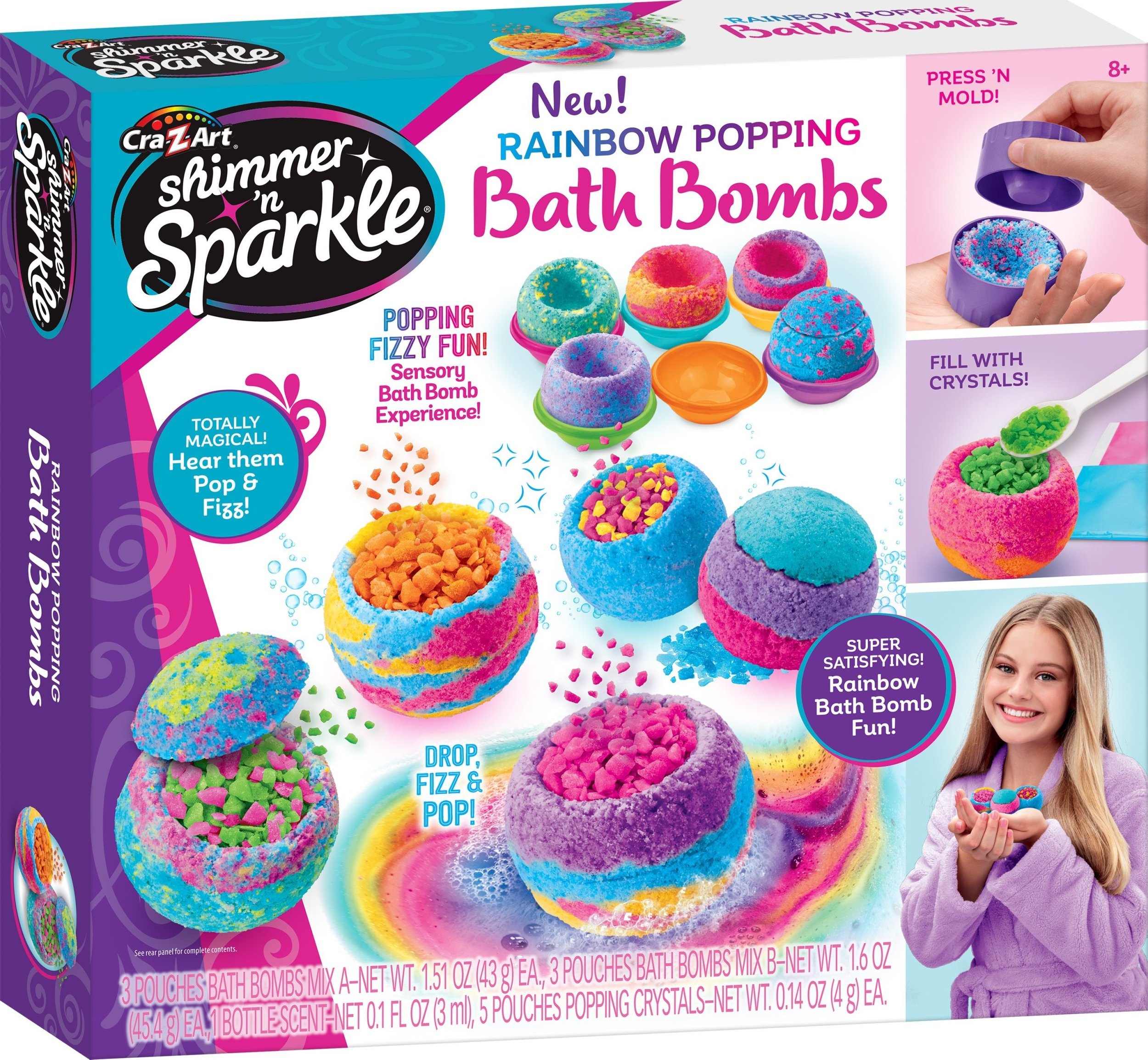 SHIMMER N SPARKLE RAINBOW POPPING BATH BOMBS