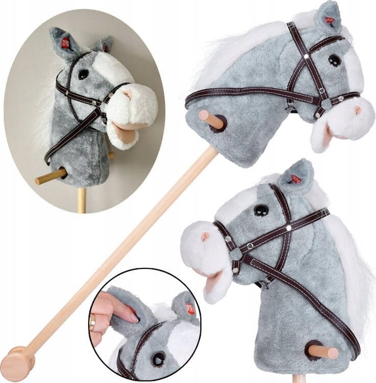 Hobby Horse Koń na patyku Dźwięk galopu i rżenia + ruchomy pysk ZA5442