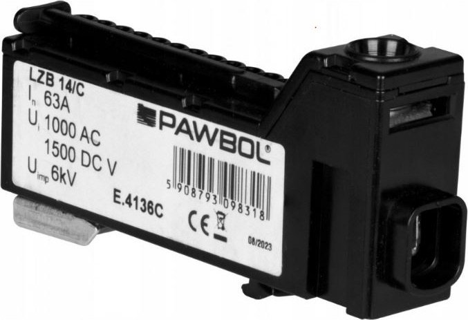 Listwa Zaciskowa Bezgwintowa Czarna Lzb 14/C Pawbol E.4136C Pawbol