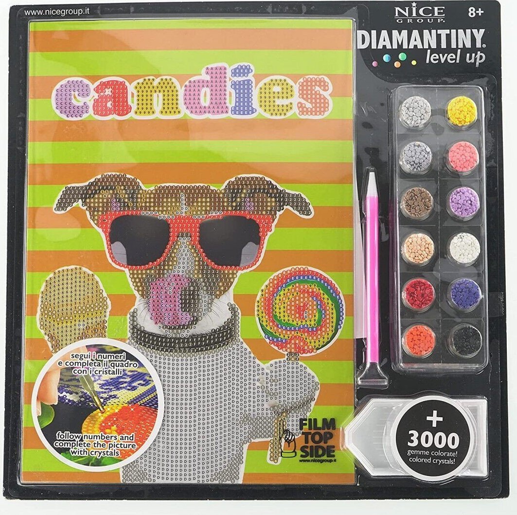 Russell Mozaika cekinowa samoprzylepna Pies Candies 32x32 B/C RUSSELL