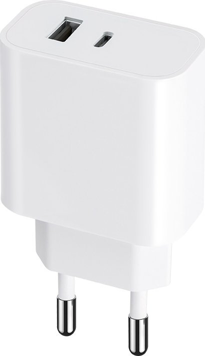 Ładowarka MaxLife Maxlife ładowarka sieciowa PD QC MXTC-06 1x USB-C 1x USB 30W biała