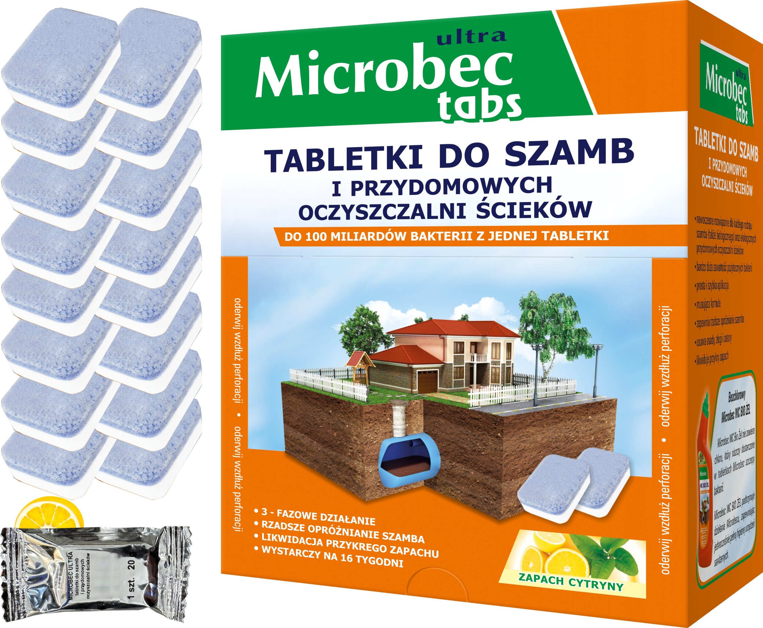 BROS - Microbec ULTRA - tabletka do szamb - 16 szt.