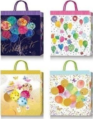 Torebka ozdobna 51x72x18cm urodziny mix ROZETTE