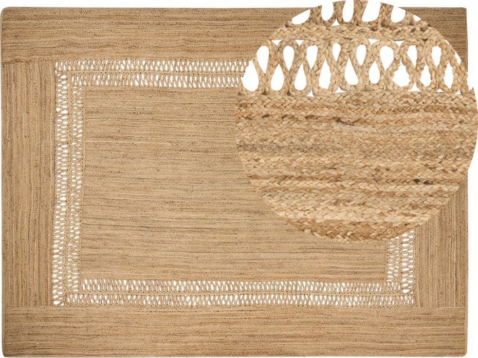 Beliani Dywan z juty 300 x 400 cm beżowy YENIKOY