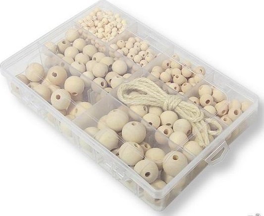 Zestaw koralików drewnianych 485 elementów