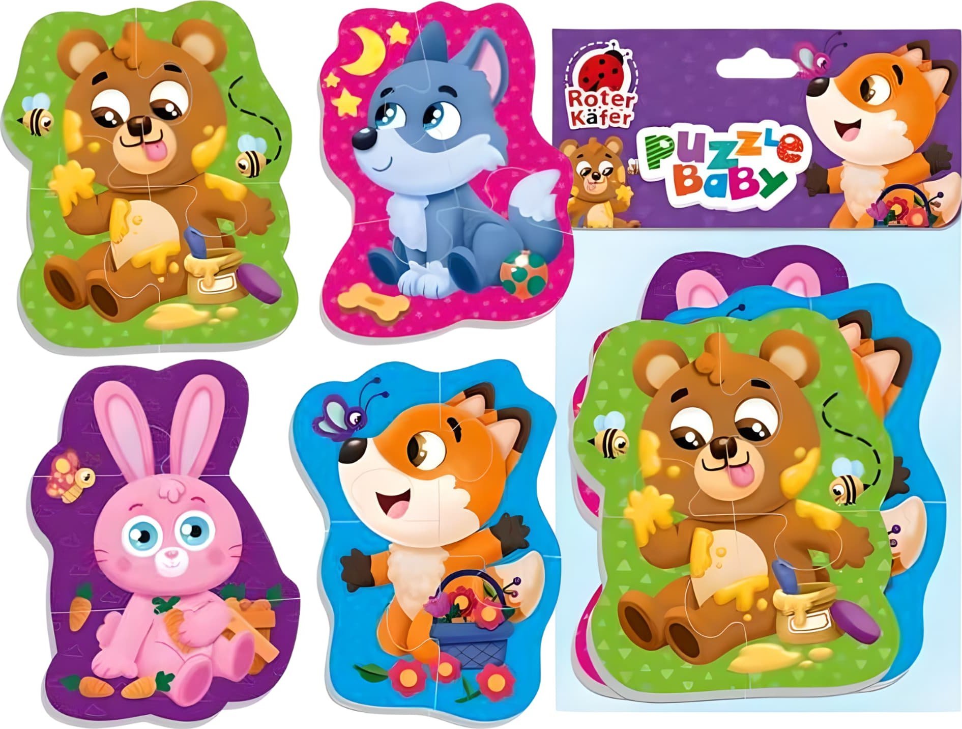 Roter Kafer Baby puzzle piankowe Zwierzęta leśne RK6010-06