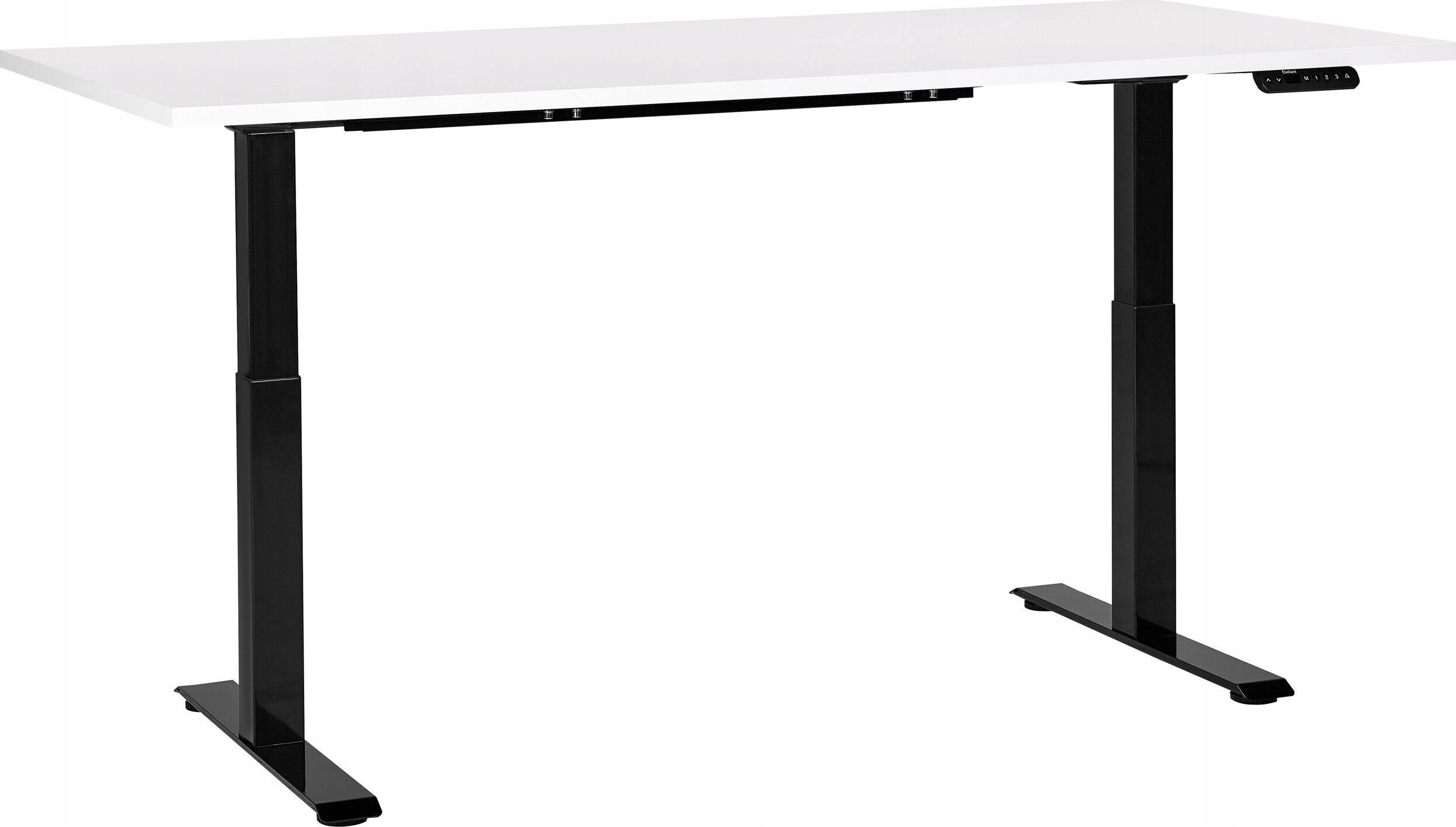 Biurko Beliani Biurko regulowane elektrycznie 180 x 72 cm biało-czarne DESTIN III