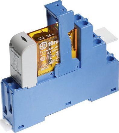 Finder 48.52.8.230.0060 Przekaźnikowy moduł sprzęgający 15,8mm, 2P 8A 230VAC, styki AgNi, zaciski śrubowe,ontaż na szynę DIN 35mm,