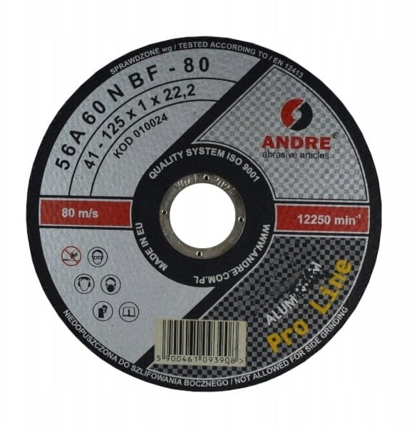 Andre TARCZA DO METALU 125 x 1,0mm ALUMINIUM PRO LINE 56A60RBF