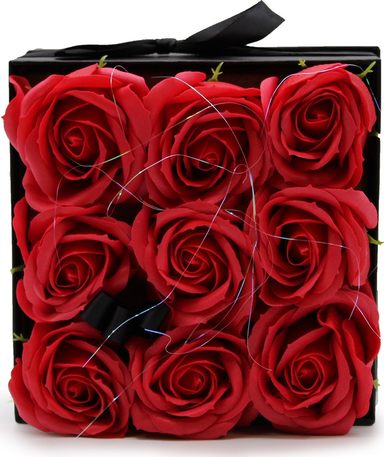 Bispol Mydlany Flower Box - 9 Czerwonych Róż w Kwadratowym Pudełku