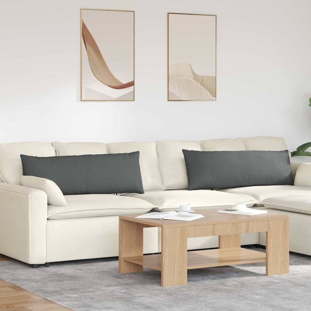 vidaXL Poduszki na sofę 2 pcs Ciemnoszary 120 x 40 cm tkanina