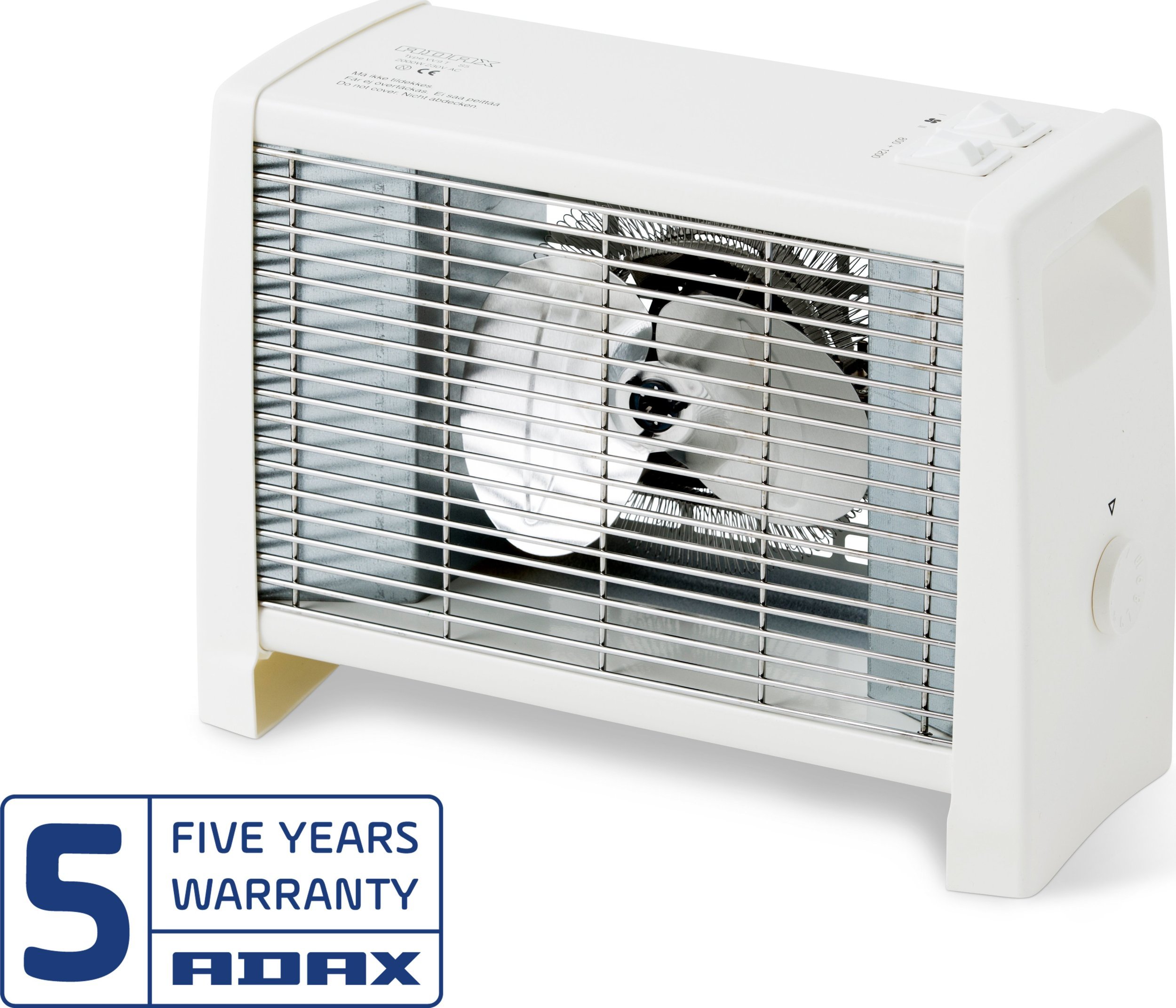 Termowentylator Adax ADAX Varmeblæser VV9 T 230V med mekanisk thermostat, 3 effekttrin 800W, 1200W og 2000W