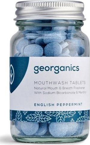 Georganics Naturalne tabletki do płukania jamy ustnej Peppermint, 180 tabletek