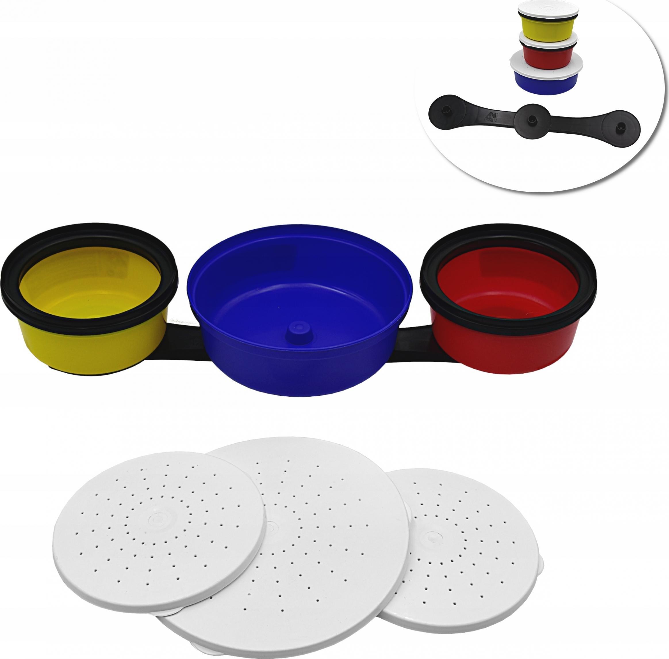 Anplast PODSTAWA z gwintem + 2 x POJEMNIK 0,4L + 1 x 0,7L