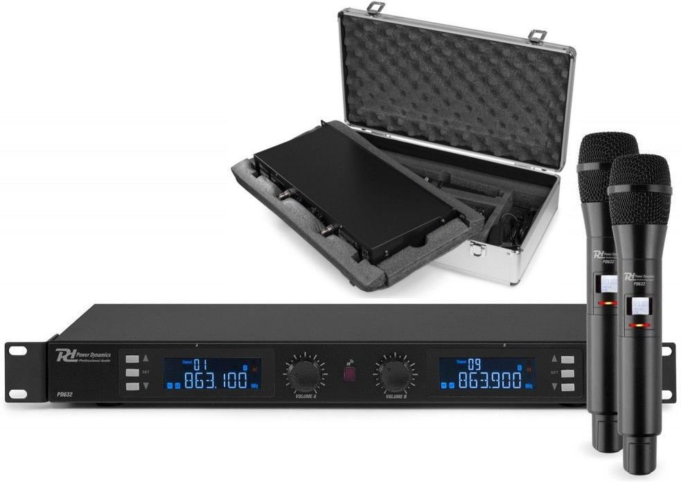 Bezprzewodowy zestaw mikrofonowy Power Dynamics PD632H one size