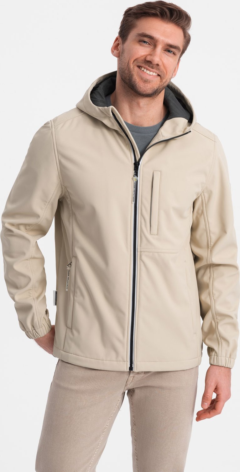 Kurtka męska Ombre Męska kurtka SOFTSHELL z polarowym środkiem - piaskowy V4 OM-JANP-0137 L