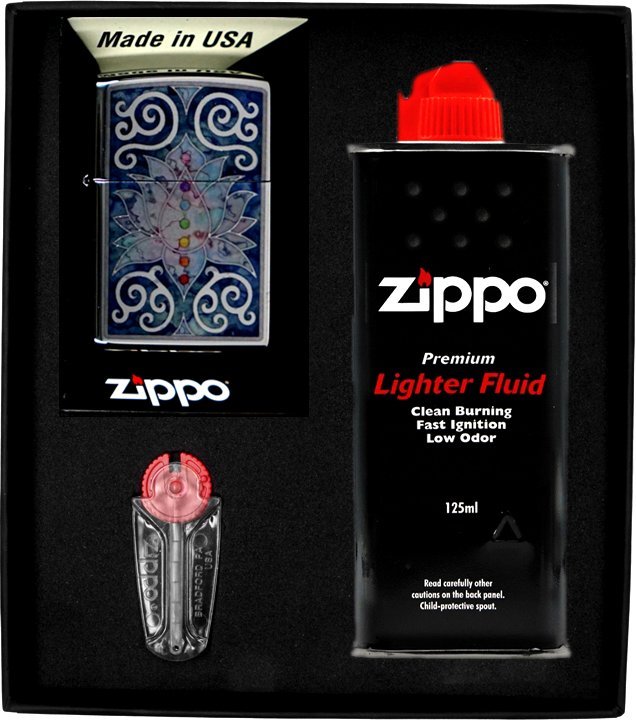 Zestaw ZIPPO Zapalniczka LOTUS FLOWER DESIGN Prezentowy No1