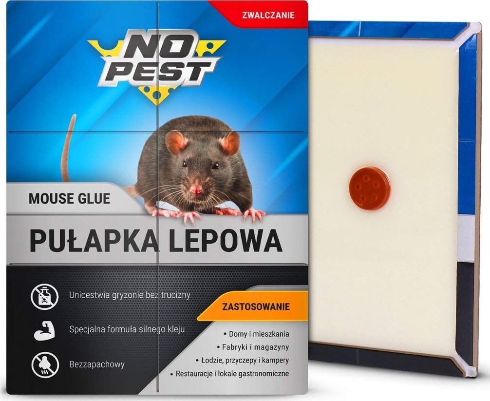 NO PEST Lep na Myszy z Klejem Pułapka Środek Sposób Pułapka Lepowa na Myszy Szczury Gryzonie