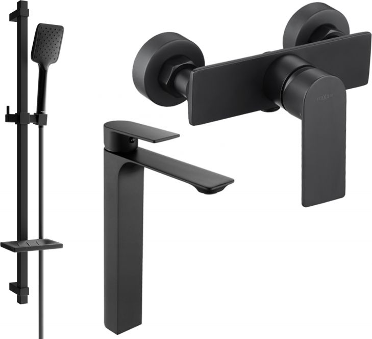 Mexen Mexen Alexa DQ62 zestaw prysznicowy, czarny - 71214DQ62-70