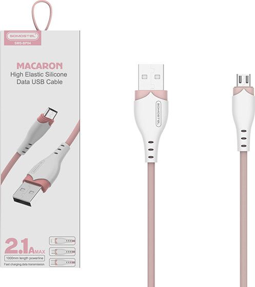 Kabel USB Somostel USB-A - microUSB 1.2 m Różowy (28254)