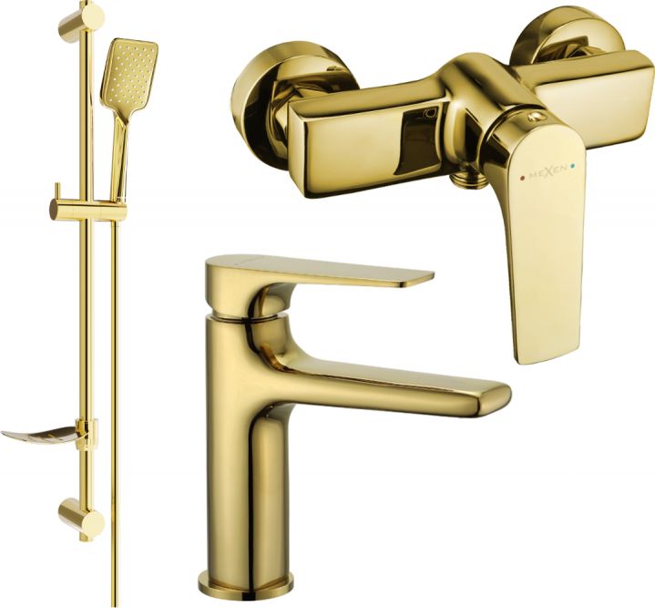 Mexen Mexen Lynx DF62 zestaw prysznicowy, złoty - 745904DF62-50