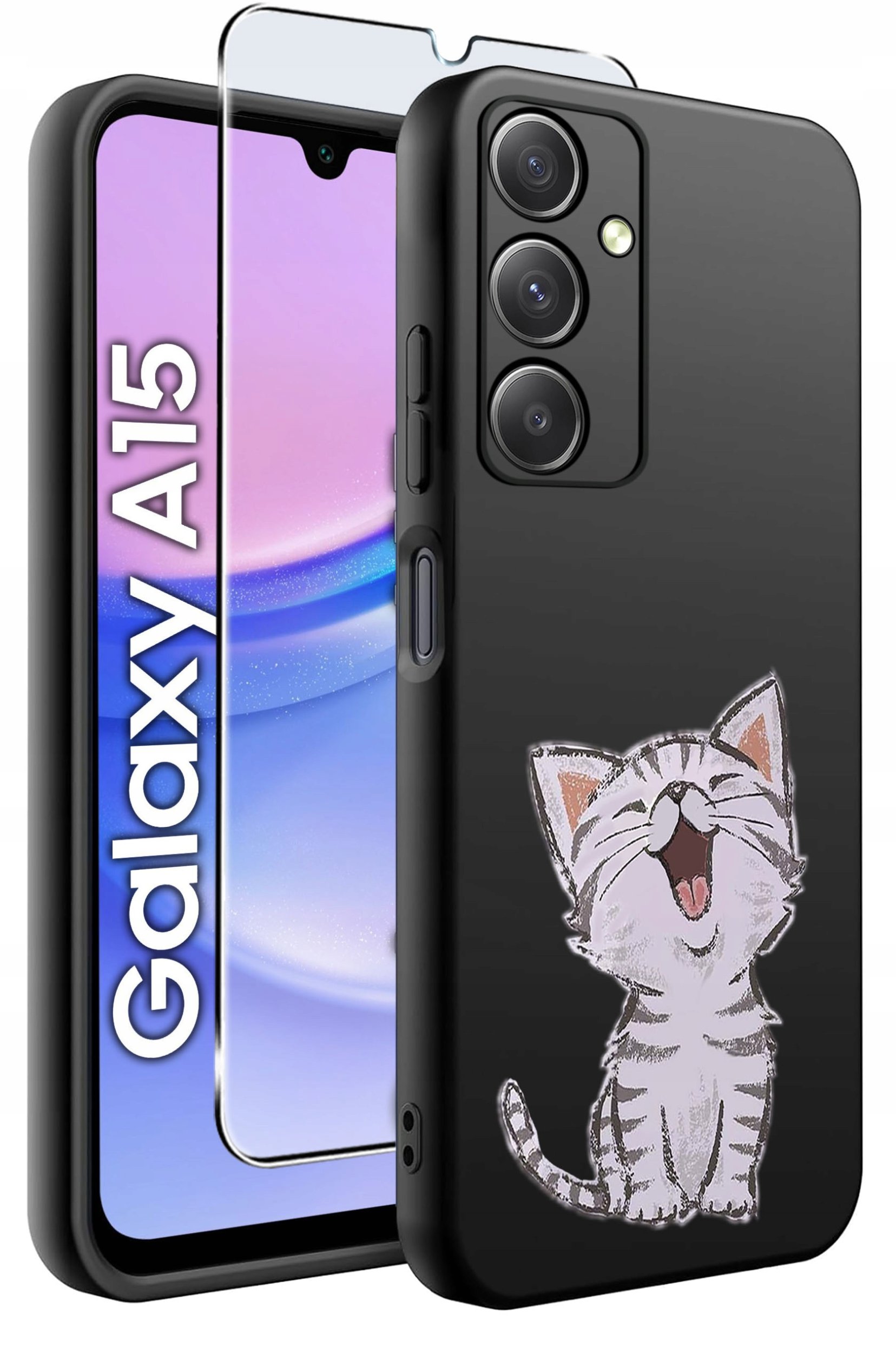 ETUI do Samsung A15 4G | 15 5G WZORY | SILIKONOWE MATT CASE + SZKŁO 9H