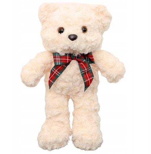 Pluszowa Maskotka Przytulanka Miś Z Kokardą Biały 30cm