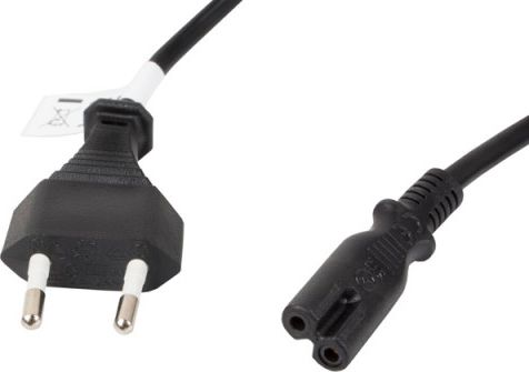 Kabel zasilający Lanberg CEE 7/16, Euro - C7 3m czarny