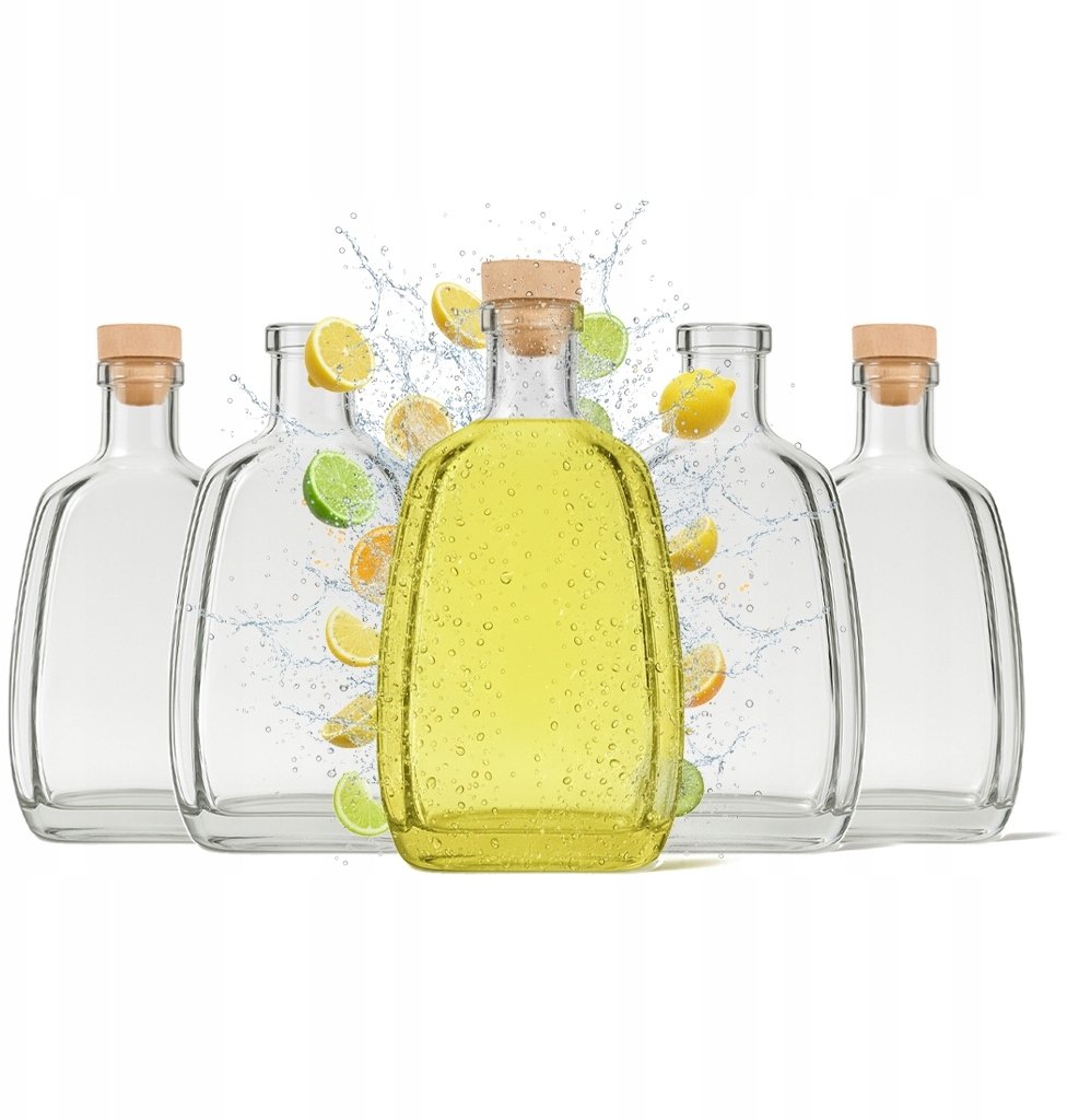 5x BUTELKA ASTERIA 250ml Z KORKIEM NA LIKIER WINO NALEWKI - GRUBE SZKŁO