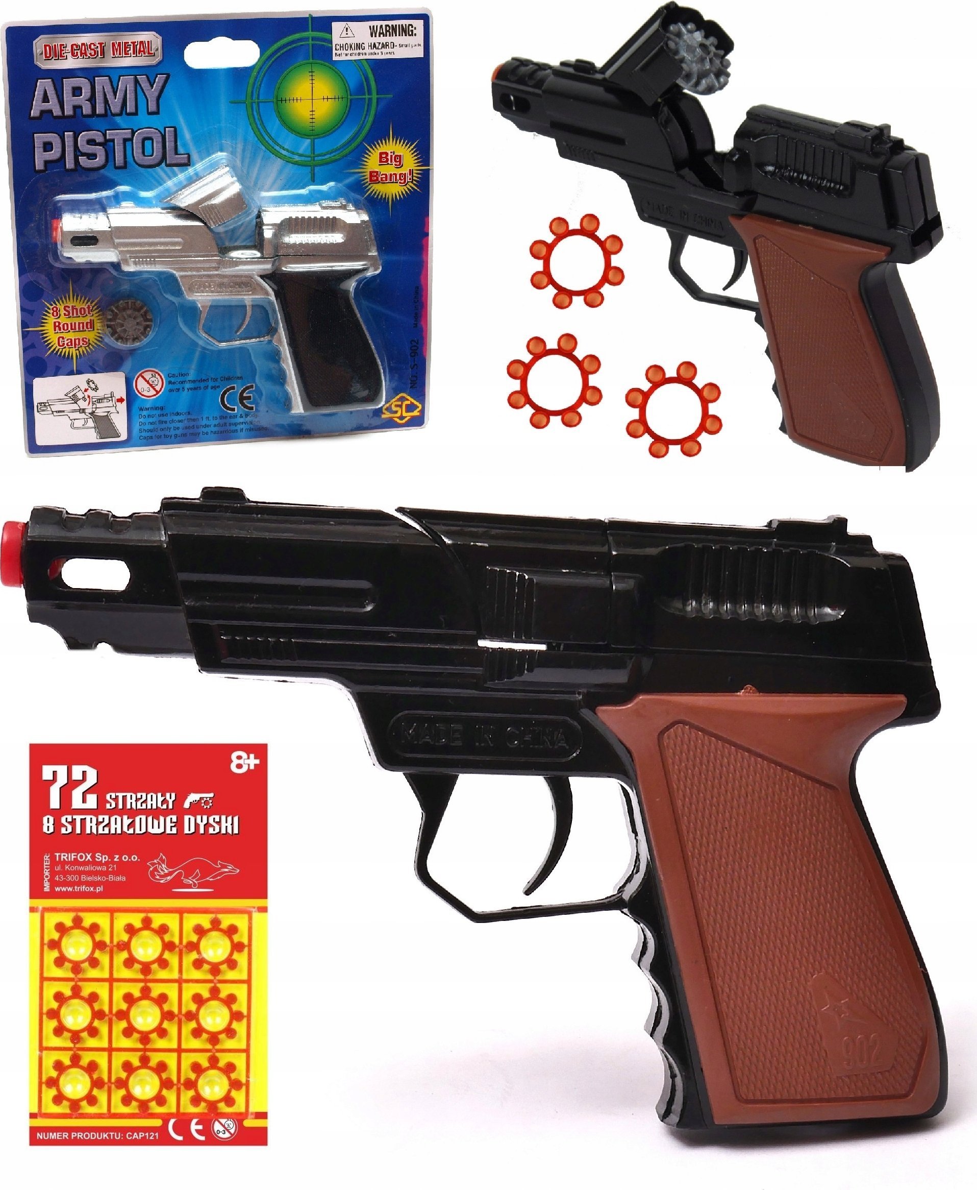 Trifox Pistolet metalowy na kapiszony S902B-BN 26627