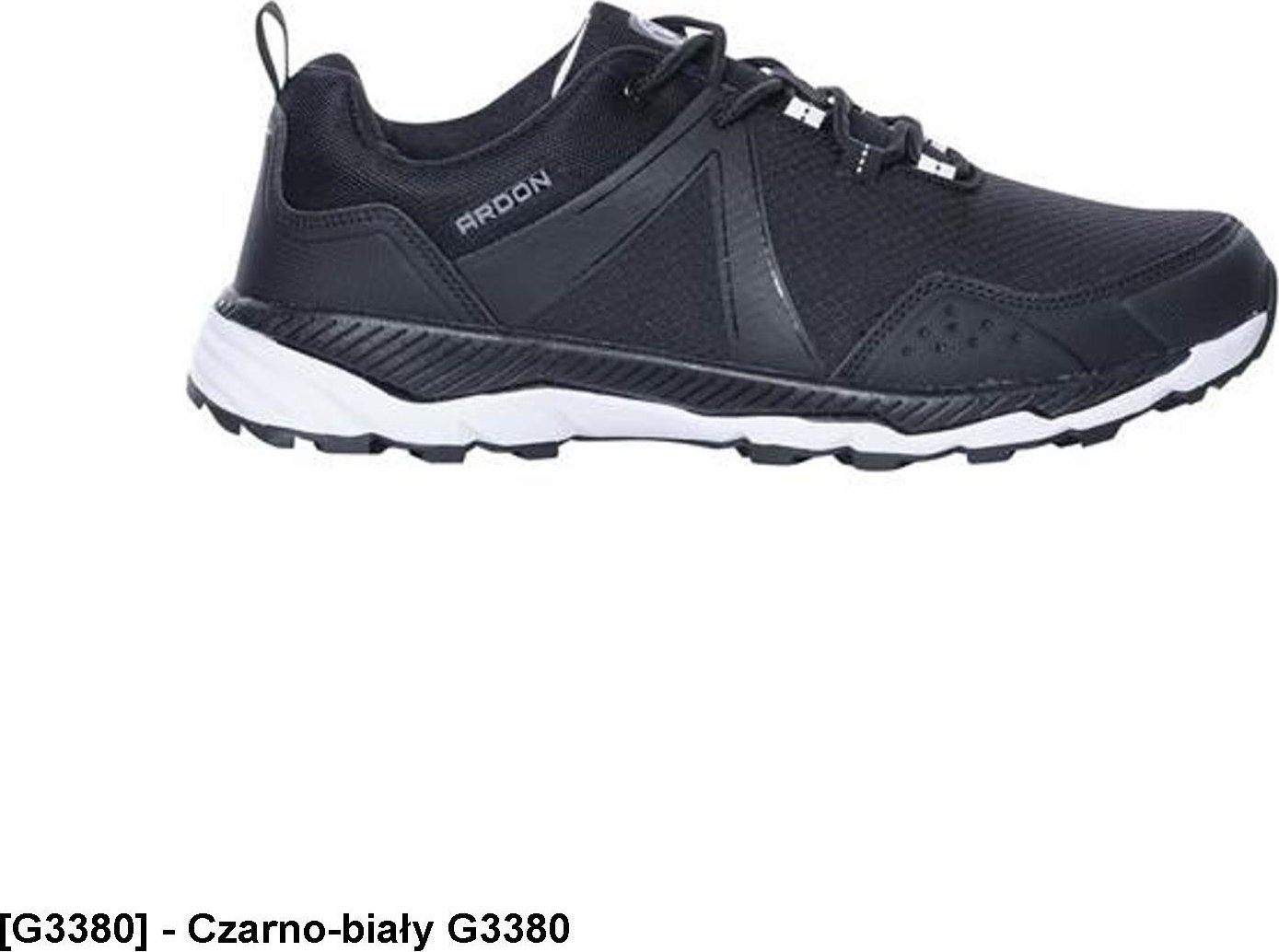 Ardon ARDONWINNER - lekki półbut tekstylny w sportowej stylistyce white, tkanina typu MESH, oddychająca podszewka, wymienna - Czarno-biały G3380 37