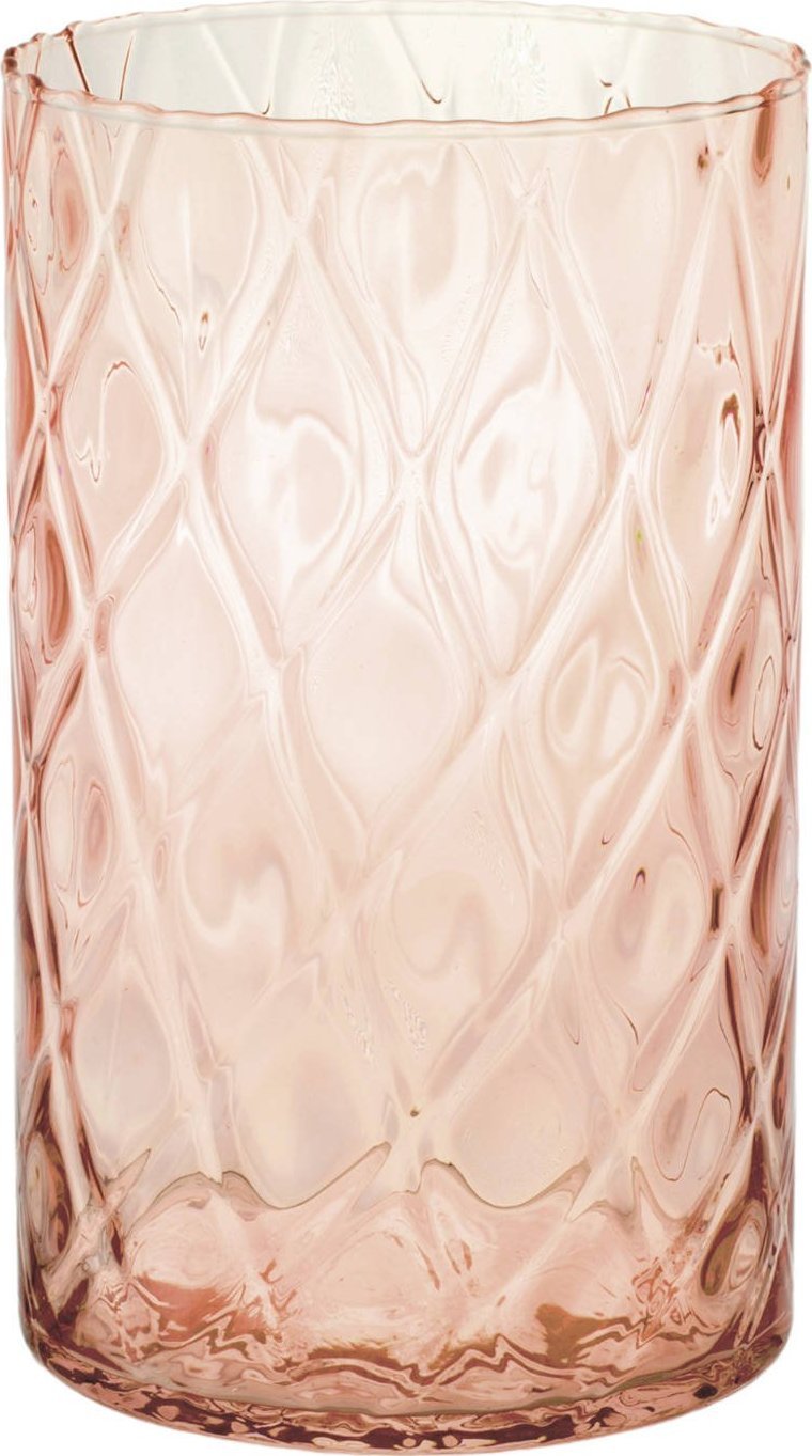 Tajemniczy ogród Wazon szklany Optyk łososiowy 25 cm