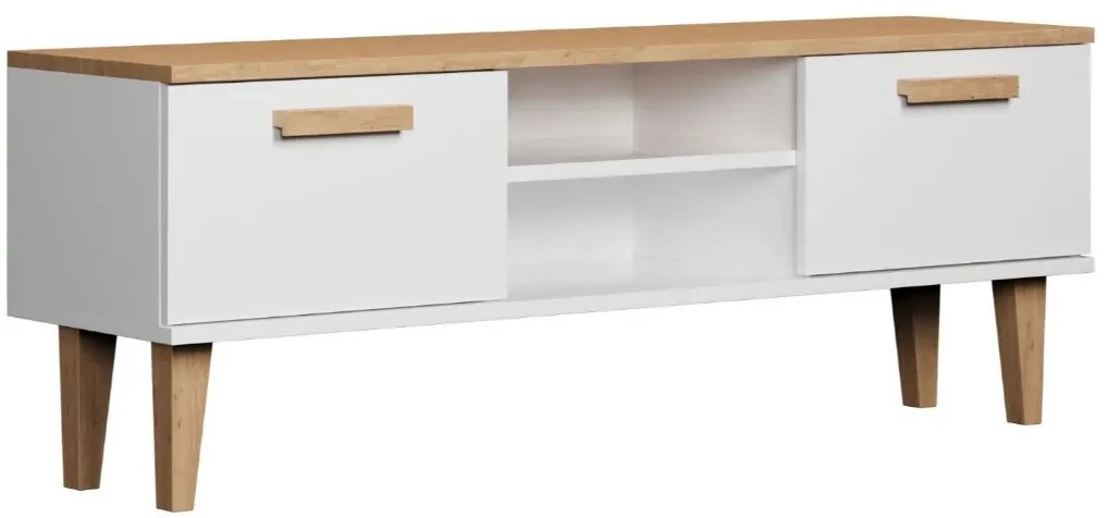 Szafka RTV DENVER 120 biała/hikora KOCOT MEBLE