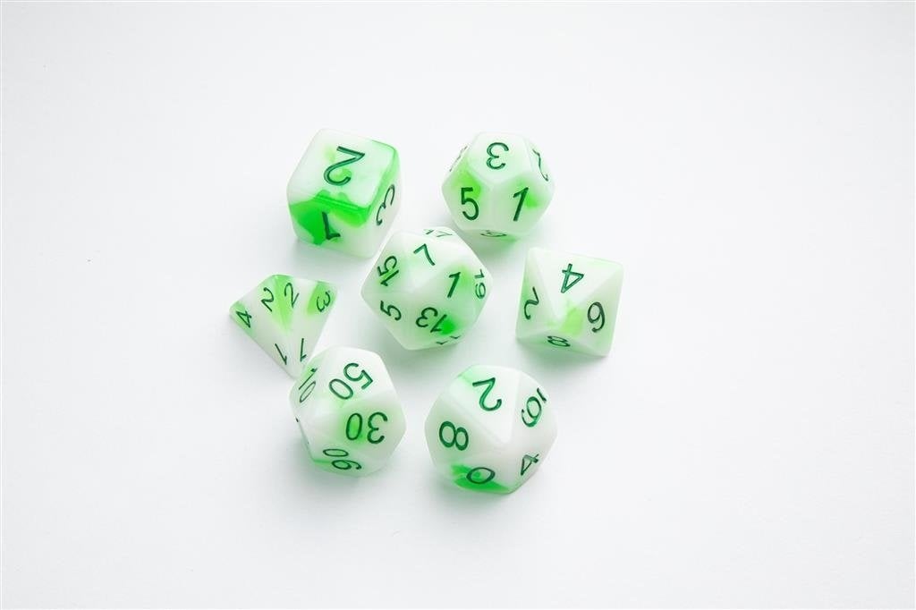 Gamegenic Glow Series - RPG Dice Set - Toxic Stones