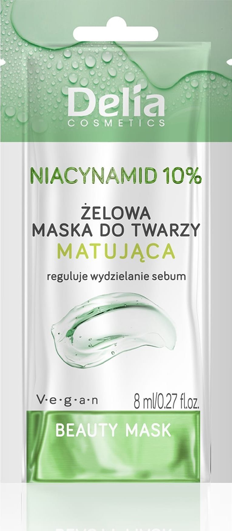 Delia DELIA Beauty Żelowa maseczka do twarzy matująca z niacynamidem 10% 8 ml