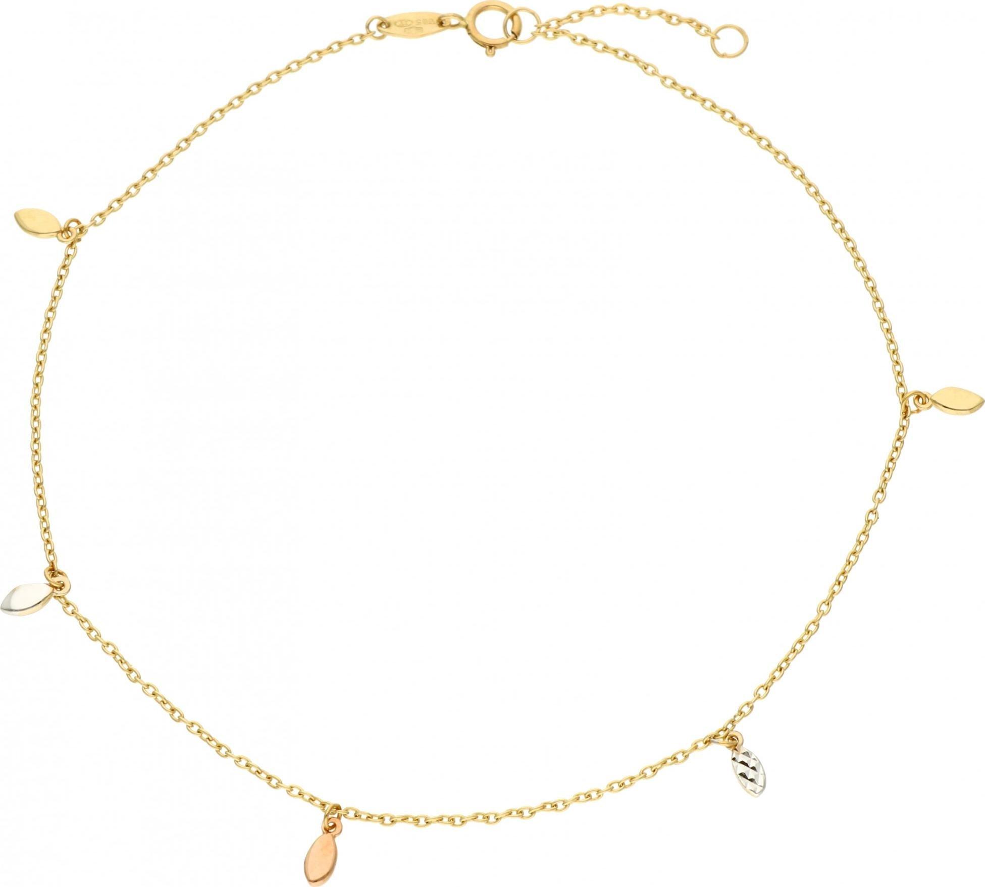 Rosanto Złota bransoletka na kostkę z przywieszkami 24 cm 585 14k