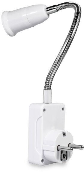 Elastyczny adapter gniazda żarowki E27 z włącznikiem i wtyczką do kontaktu