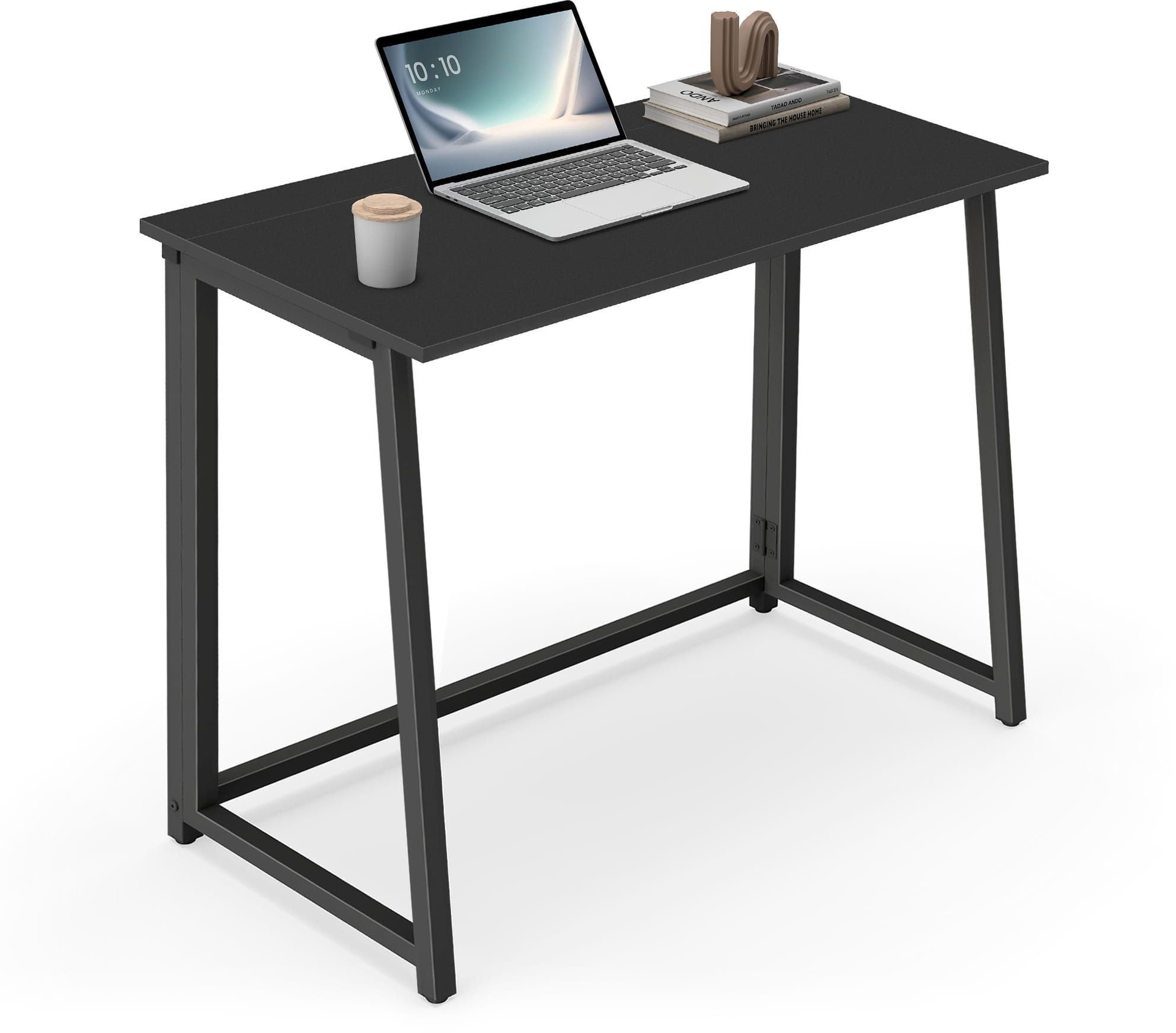 Biurko komputerowe 80x40 cm czarne regulowanymi nogami do małych wnętrz