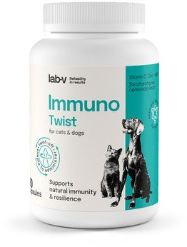 Lab-v Immuno Twist wsparcie naturalnej odporności i witalności dla psów i kotów 60 kapsułek twist off