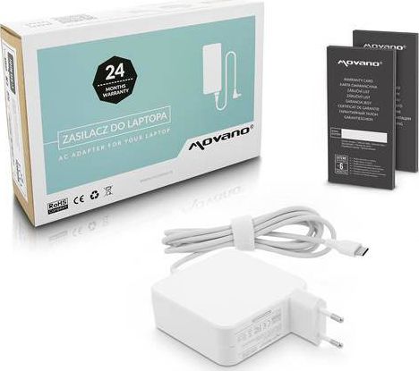 Zasilacz do laptopa Movano 65 W, USB-C, 3.2 A, 20 V (ZZ/USBC65W)